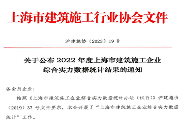 中天建设集团连续七年蝉联“上海市进沪施工30强企业第一名”